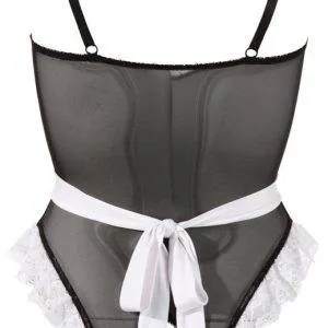 Cottelli Servierbody mit Halsband und Schürze Schwarz/Weiß S Cottelli Servierbody mit Halsband und Schürze Schwarz/Weiß S – Bild 5