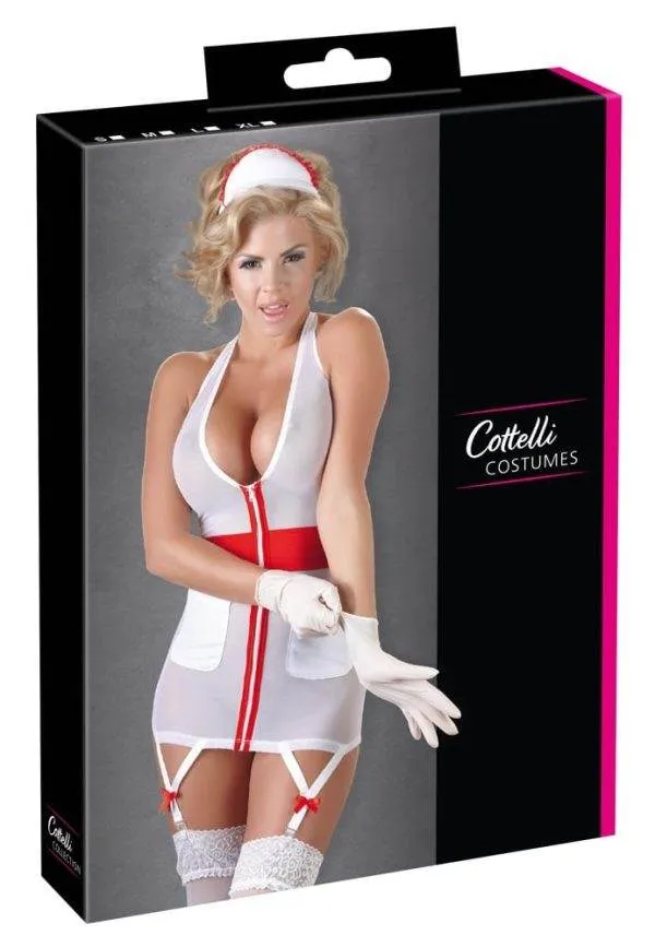 24705782021_verp Cottelli COSTUMES Krankenschwester Strapskleid Weiß/Rot M