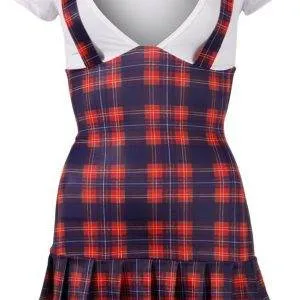 Cottelli COSTUMES - Schulmädchen S: Verspieltes Kleidchen mit Trägern und 2 Strapsen Lila/Rot/Weiß M Cottelli COSTUMES - Schulmädchen S: Verspieltes Kleidchen mit Trägern und 2 Strapsen Lila/Rot/Weiß M – Bild 4