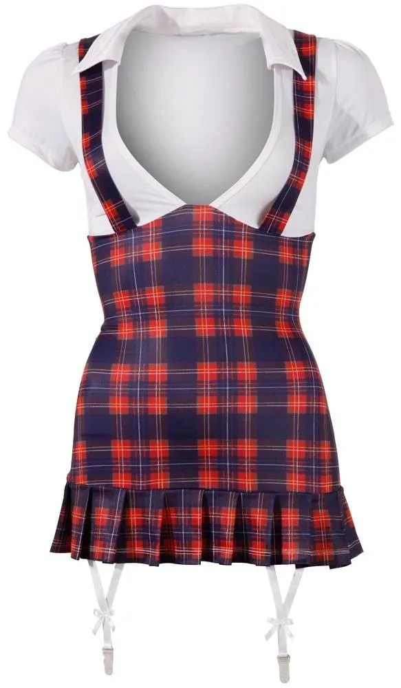 Cottelli COSTUMES - Schulmädchen S: Verspieltes Kleidchen mit Trägern und 2 Strapsen Lila/Rot/Weiß M Cottelli COSTUMES - Schulmädchen S: Verspieltes Kleidchen mit Trägern und 2 Strapsen Lila/Rot/Weiß M