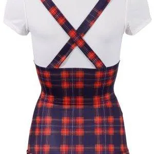 Cottelli COSTUMES - Schulmädchen S: Verspieltes Kleidchen mit Trägern und 2 Strapsen Lila/Rot/Weiß M Cottelli COSTUMES - Schulmädchen S: Verspieltes Kleidchen mit Trägern und 2 Strapsen Lila/Rot/Weiß M – Bild 5