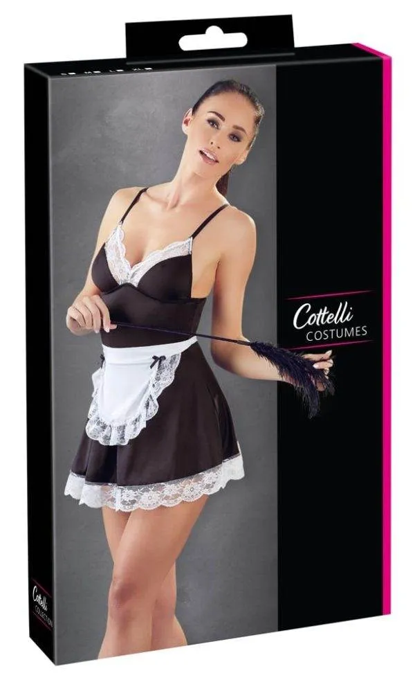 24707801021_verp Cottelli COSTUMES Servierkleid - Figurbetontes Kleid mit Schürze Schwarz/Weiß S
