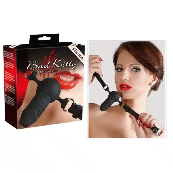 Bad Kitty Silikon Penisknebel, verstellbarer Riemen, 9,5 cm lang, Ø 3 cm Bad Kitty Silikon Penisknebel, verstellbarer Riemen, 9,5 cm lang, Ø 3 cm
