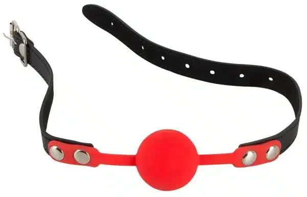 Bad Kitty - Silikon-Knebel, verstellbarer Riemen, rot/schwarz rot-schwarz