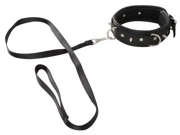 Vegan Fetish Halsfessel mit Spikes & D-Ringen