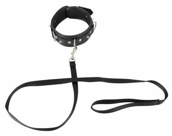 Vegan Fetish Halsfessel mit Spikes & D-Ringen