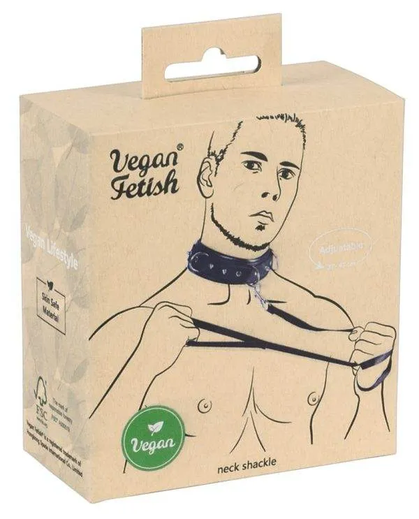 Vegan Fetish Halsfessel mit Spikes & D-Ringen