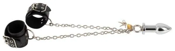 Fetish Collection - Handfesseln mit Analplug Schwarz/Silber Fetish Collection - Handfesseln mit Analplug Schwarz/Silber