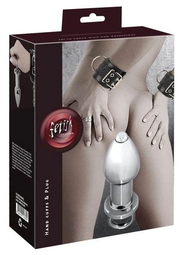 24931951001_verp Fetish Collection - Handfesseln mit Analplug Schwarz/Silber