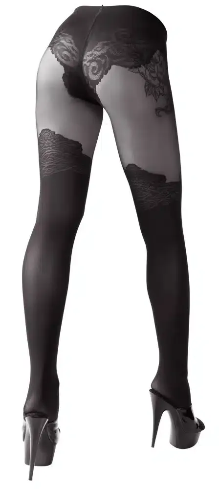 Cottelli LEGWEAR Strumpfhose Ouvert, Overknee-Look, 40/20 den, Öko-Tex zertifiziert 1 Cottelli LEGWEAR Strumpfhose Ouvert, Overknee-Look, 40/20 den, Öko-Tex zertifiziert 1