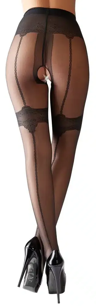 Cottelli LEGWEAR - Sexy Strumpfhose mit offenem Schritt 2