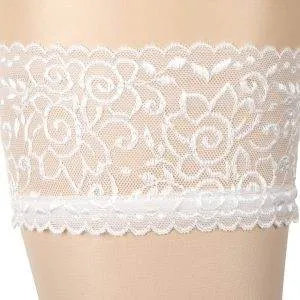 Cottelli LEGWEAR - Spitzenweiße halterlose Strümpfe (17 den) mit rutschfestem Silikonband XS Cottelli LEGWEAR - Spitzenweiße halterlose Strümpfe (17 den) mit rutschfestem Silikonband XS – Bild 4