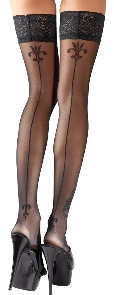 Cottelli LEGWEAR - Lilien-umrahmte Nahtstrümpfe 4