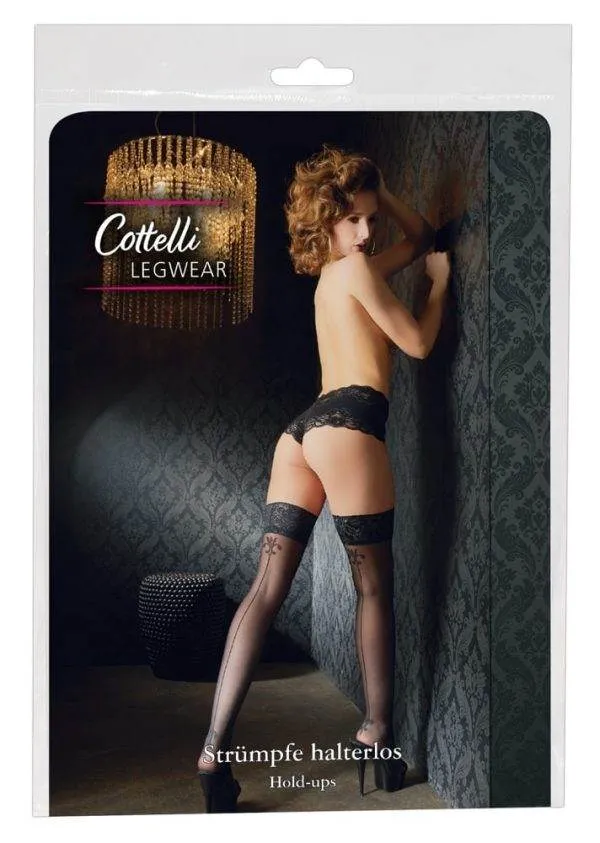 Cottelli LEGWEAR - Lilien-umrahmte Nahtstrümpfe 4