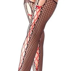 Cottelli LEGWEAR - Ouvert Strapsstrumpfhose Schwarz/Rot L/XL Cottelli LEGWEAR - Ouvert Strapsstrumpfhose Schwarz/Rot L/XL – Bild 3