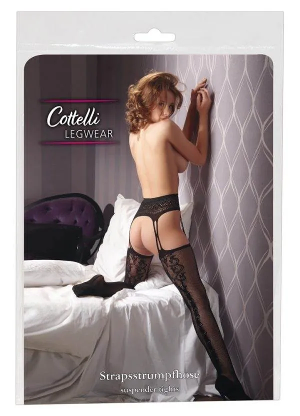 25300901111_verp Cottelli LEGWEAR - Strapsgurt-Strumpfhose L/XL
