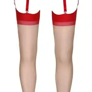 Cottelli LEGWEAR - Elegante Straps-Strümpfe Hautfarben hell/Rot 4 Cottelli LEGWEAR - Elegante Straps-Strümpfe Hautfarben hell/Rot 4 – Bild 5