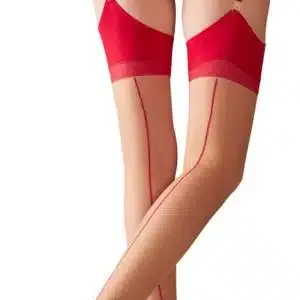Cottelli LEGWEAR - Elegante Straps-Strümpfe Hautfarben hell/Rot 4 Cottelli LEGWEAR - Elegante Straps-Strümpfe Hautfarben hell/Rot 4 – Bild 3