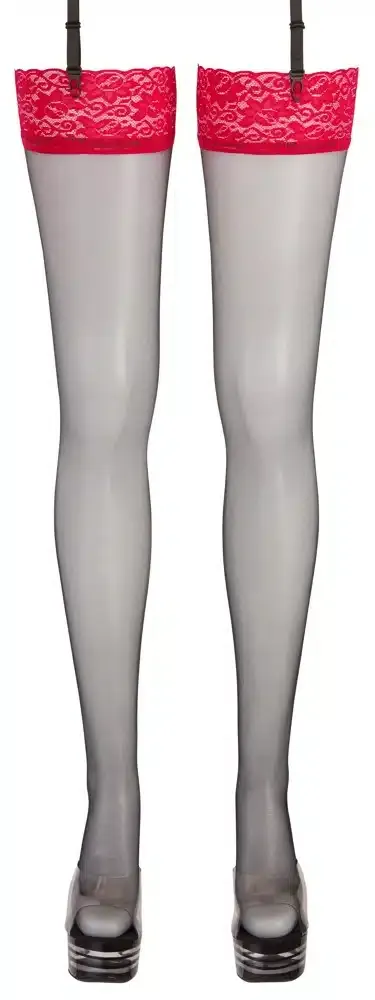 Cottelli LEGWEAR - Sinnliche Straps-Strümpfe, schwarz/rot Schwarz/Rot 3 Cottelli LEGWEAR - Sinnliche Straps-Strümpfe, schwarz/rot Schwarz/Rot 3