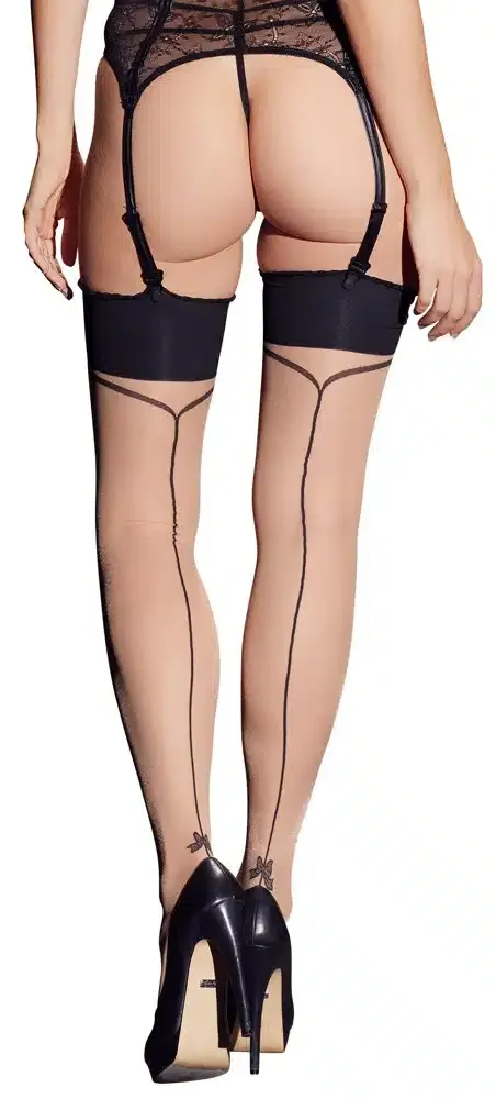 Cottelli LEGWEAR - Verführerische Nahtstrümpfe Haut/Schwarz 5