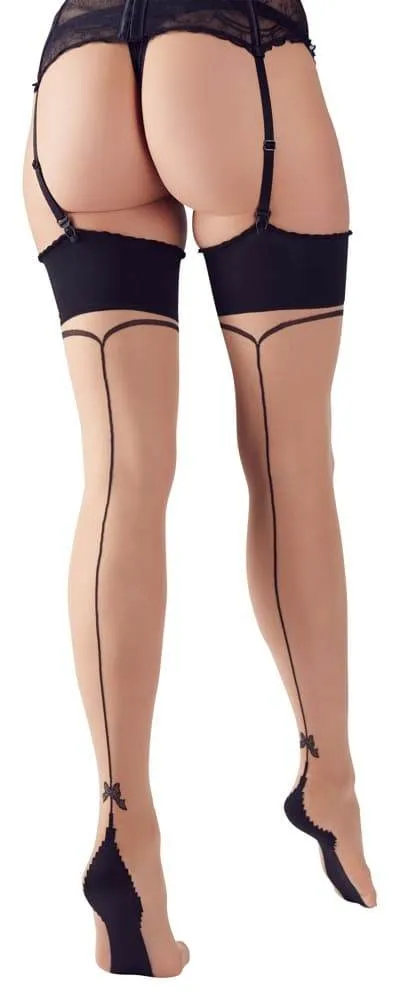 Cottelli LEGWEAR - Verführerische Nahtstrümpfe Haut/Schwarz 5