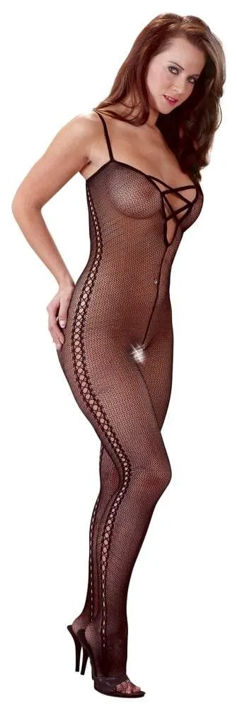NO:XQSE Catsuit Netz mit Lochmuster, ouvert im Schritt S/M