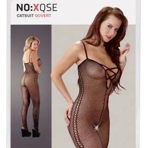 NO:XQSE Catsuit Netz mit Lochmuster, ouvert im Schritt L/XL