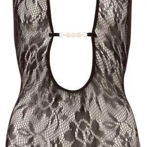 NO:XQSE Catsuit - Schwarzes Netz mit Perlen, ouvert im Schritt L/XL NO:XQSE Catsuit - Schwarzes Netz mit Perlen, ouvert im Schritt L/XL – Bild 4