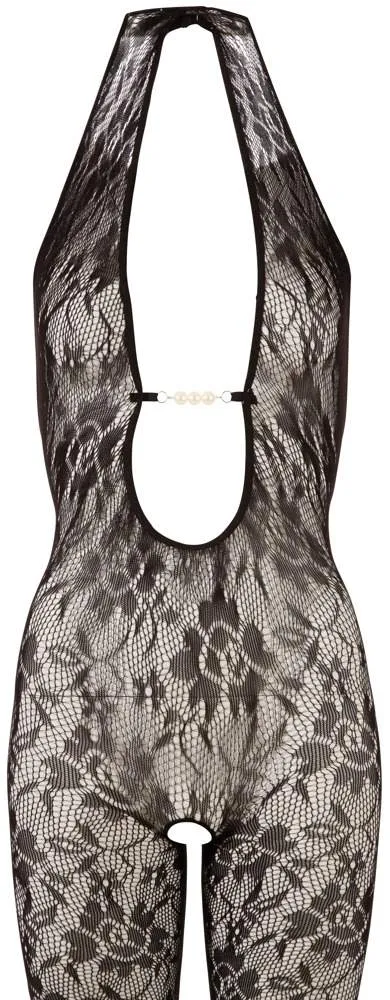 NO:XQSE Catsuit - Schwarzes Netz mit Perlen, ouvert im Schritt L/XL NO:XQSE Catsuit - Schwarzes Netz mit Perlen, ouvert im Schritt L/XL