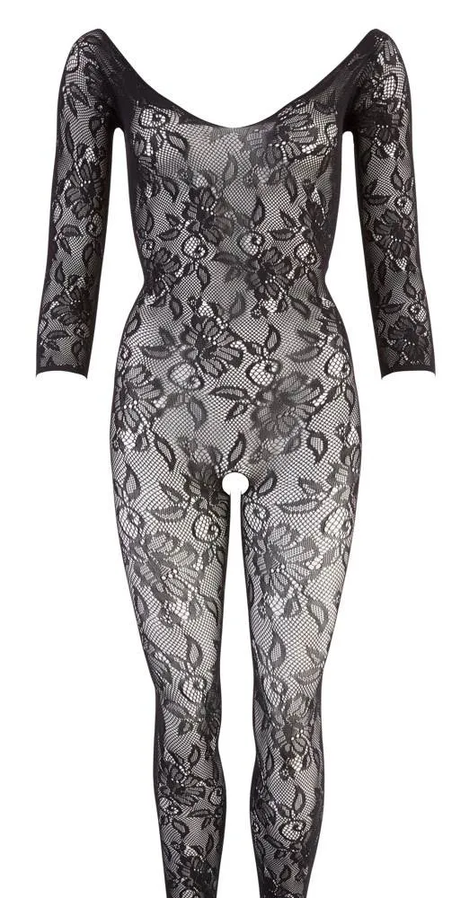 NO:XQSE Catsuit - Verführung pur! In Blütenspitze-Optik, 3/4-Arm, langem Bein und Fuß. Ouvert im Schritt. S-L NO:XQSE Catsuit - Verführung pur! In Blütenspitze-Optik, 3/4-Arm, langem Bein und Fuß. Ouvert im Schritt. S-L