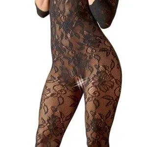 NO:XQSE Catsuit - Verführung pur! In Blütenspitze-Optik, 3/4-Arm, langem Bein und Fuß. Ouvert im Schritt. S-L NO:XQSE Catsuit - Verführung pur! In Blütenspitze-Optik, 3/4-Arm, langem Bein und Fuß. Ouvert im Schritt. S-L – Bild 2