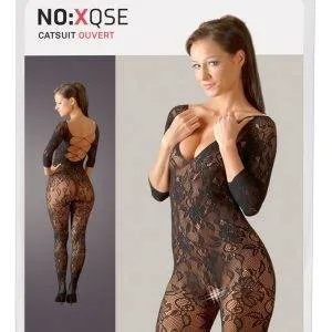 NO:XQSE Catsuit - Verführung pur! In Blütenspitze-Optik, 3/4-Arm, langem Bein und Fuß. Ouvert im Schritt. S-L NO:XQSE Catsuit - Verführung pur! In Blütenspitze-Optik, 3/4-Arm, langem Bein und Fuß. Ouvert im Schritt. S-L – Bild 1