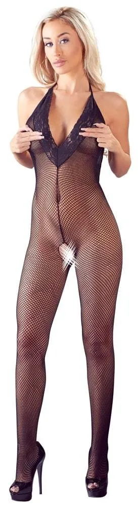 NO:XQSE Netzcatsuit ouvert mit Spitze, rückenfrei S-L NO:XQSE Netzcatsuit ouvert mit Spitze, rückenfrei S-L