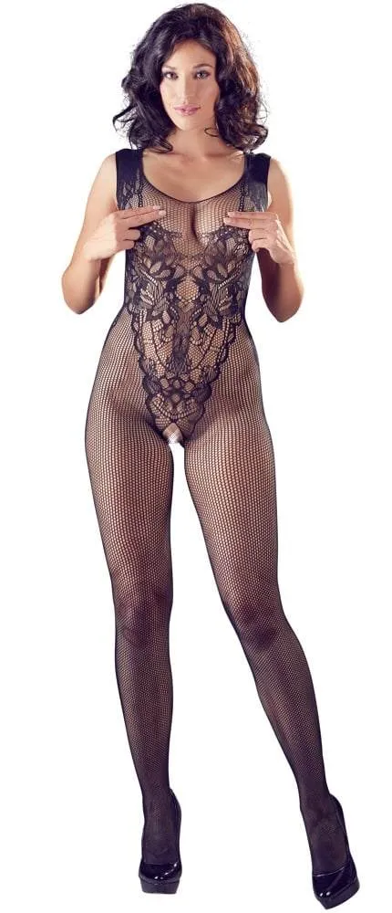 NO:XQSE Netz-Catsuit mit Spitzen-Body, offen im Schritt S-L NO:XQSE Netz-Catsuit mit Spitzen-Body, offen im Schritt S-L