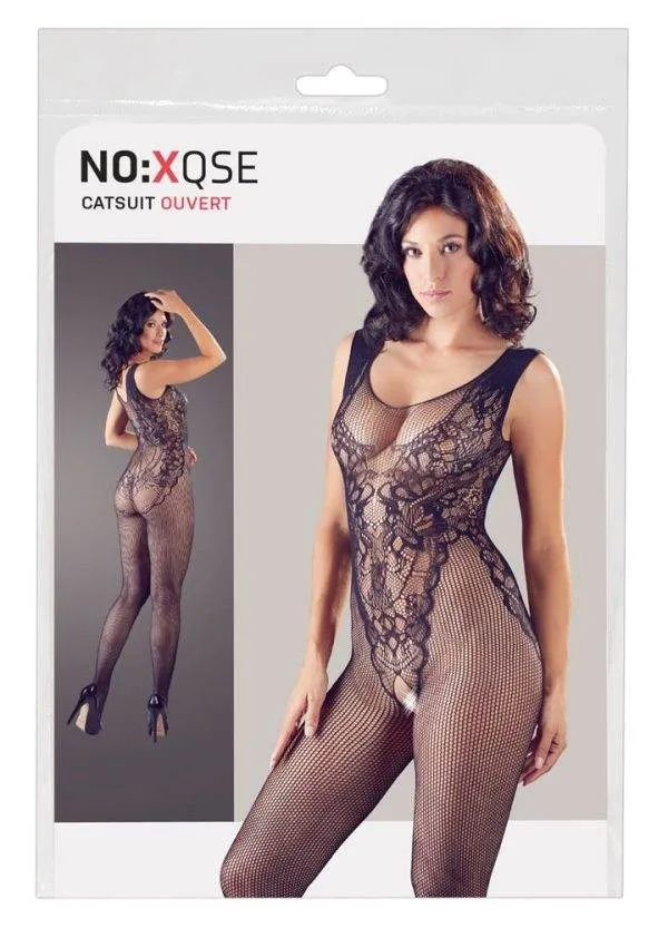 25512171101_verp NO:XQSE Netz-Catsuit mit Spitzen-Body, offen im Schritt S-L