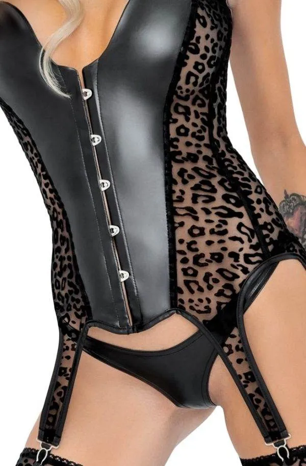 Noir Strapshemd Leo-Samtflockprint S Noir Strapshemd Leo-Samtflockprint S