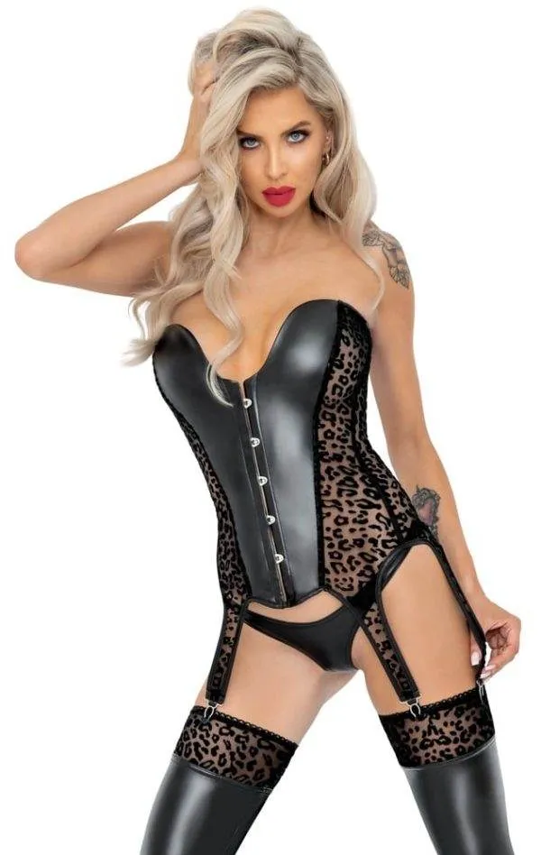 Noir Strapshemd Leo-Samtflockprint S