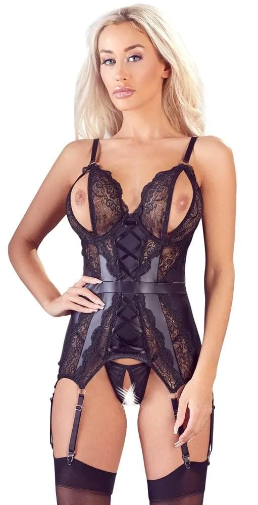 Cottelli LINGERIE Strapshemd offen - Verführerisches Design S Cottelli LINGERIE Strapshemd offen - Verführerisches Design S