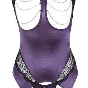Abierta Fina Strapshemd violett, busenfrei, String ouvert Violett/Schwarz M Abierta Fina Strapshemd violett, busenfrei, String ouvert Violett/Schwarz M – Bild 5