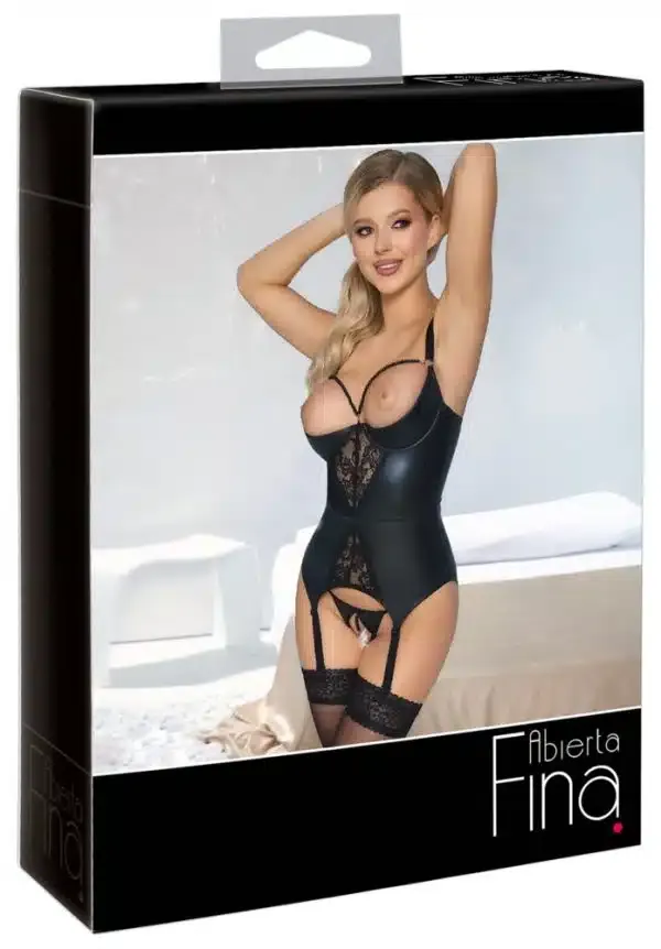 Aubierta Fina Strapshemd & String ouvert, Perlenketten, Bügel-Hebe 80B/M