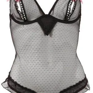 Cottelli LINGERIE - Verführerischer Body ouvert mit Volantverzierung Schwarz/Rot 80B/M Cottelli LINGERIE - Verführerischer Body ouvert mit Volantverzierung Schwarz/Rot 80B/M – Bild 4