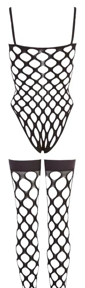 NO:XQSE Rio-Body und Strümpfe Set - Aus elastischem Grobnetz, nahtlos gefertigt S-L NO:XQSE Rio-Body und Strümpfe Set - Aus elastischem Grobnetz, nahtlos gefertigt S-L