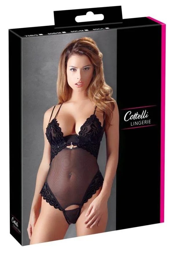 26411001231_verp Cottelli LINGERIE Stringbody mit abnehmbarem Stringteil und Cups 80C/M