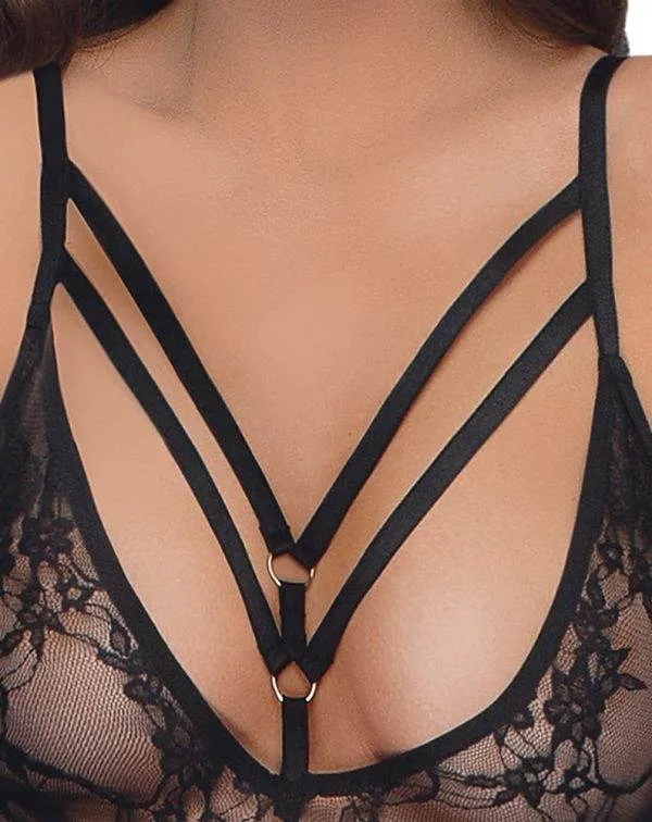 Cottelli LINGERIE Spitzen-Body mit Ringen S Cottelli LINGERIE Spitzen-Body mit Ringen S