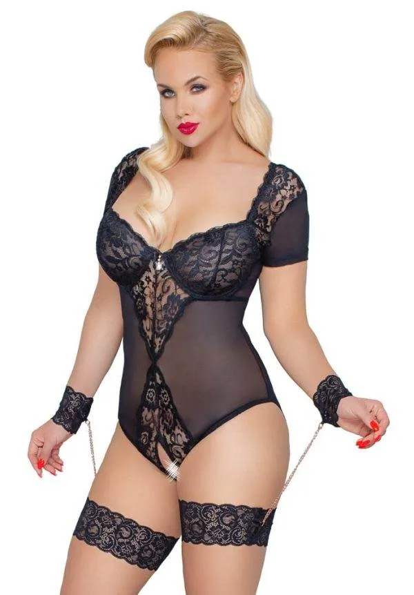 Cottelli BONDAGE Body Spitze, offen, 85D/L 90D/XL