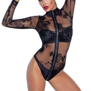 Noir Powernet-Body mit Blütenprint XL Noir Powernet-Body mit Blütenprint XL – Bild 4