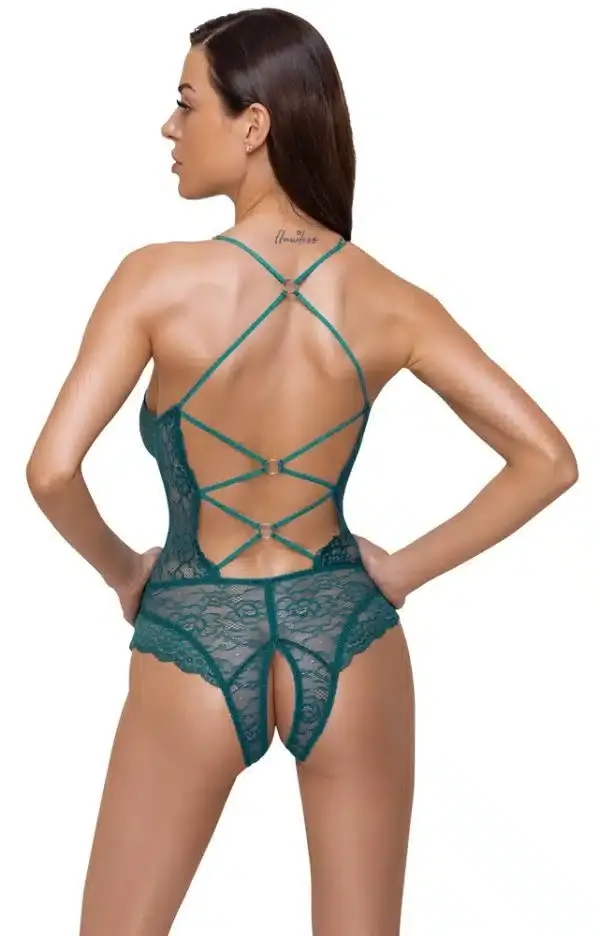 Cottelli LINGERIE Body ouvert - sinnlicher Style in petrolfarbener Spitze petrol XL Cottelli LINGERIE Body ouvert - sinnlicher Style in petrolfarbener Spitze petrol XL