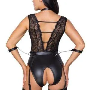 Cottelli BONDAGE - Strapsbody ouvert mit Spitze S Cottelli BONDAGE - Strapsbody ouvert mit Spitze S – Bild 4