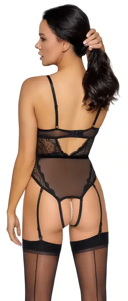 Cottelli LINGERIE - Stringbody mit abnehmbarer Perlenkette S Cottelli LINGERIE - Stringbody mit abnehmbarer Perlenkette S