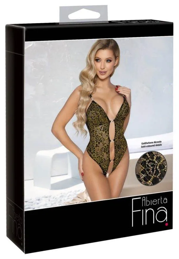 26434641021_verp Abierta Fina Stringbody Gold - Elegant verführerisch Schwarz/Gold S